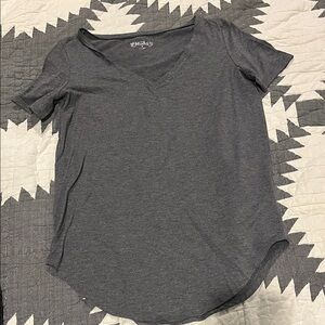 Charcoal V-Neck Short Sleeve Tee